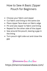 How to Sew a Basic Zipper Pouch for Beginners - Shannons Sew And Sew