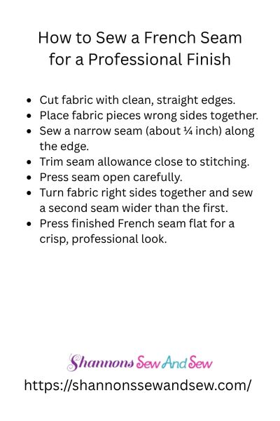 Sewing a French Seam List
