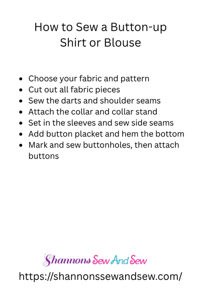 Sew a Button-up Shirt List